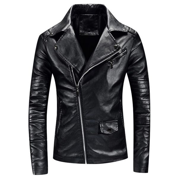 

mens jackets and coats winter wram windbreaker streetwear jaqueta long sleeve chaqueta hombre punk motorcycle leather jacket, Black;brown