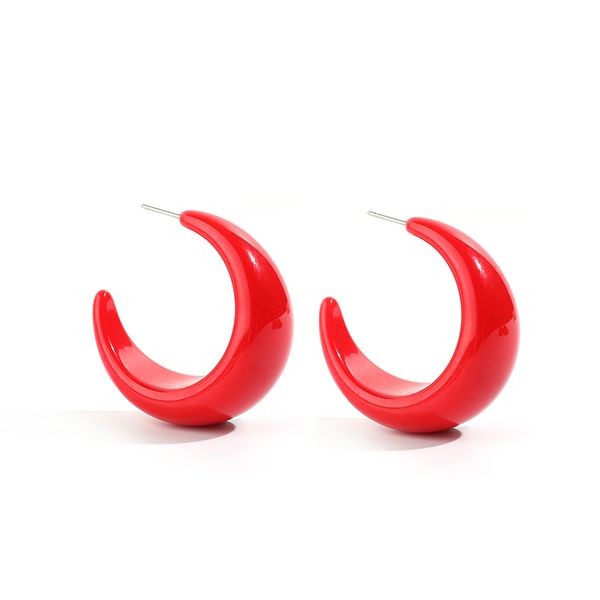 

2019 новый модный геометрическая акриловые смолы обруч серьги для женщин красный / коричневый элегантный шарм себе open обручи оптовой прода, Golden;silver