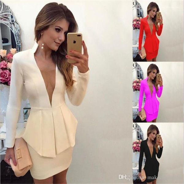 

v neck long sleeve ladies skirt suits casual womens apparel solid color women formal suits deep, White;black