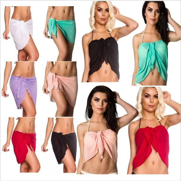 Bikini Cobertura de Cobertura Mulheres Roupas Casuais Mini Vestidos Verão Praia Saias Malha Tule Knotted Boob Tube Top Sexy Blusa Solta Beachwear B5779