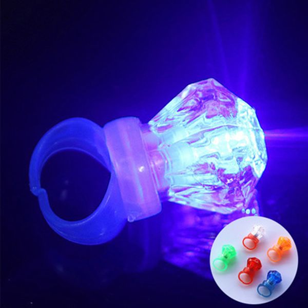 

led children diamond ring luminous led rings finger lights kids boys girls dazzle colour finger ring toy event party festival 3.8*2.2cm