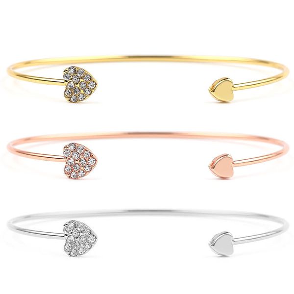 

attractto cuff opening charm bracelets&bangles gold color full crystal bracelet for women pulseras adjustable bracelet sbr190416, Silver