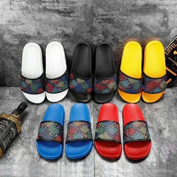 

2020 men women slide sandals designer shoes luxury slide summer fashion wide flat slippery with thick sandals slipper flip flops, Black