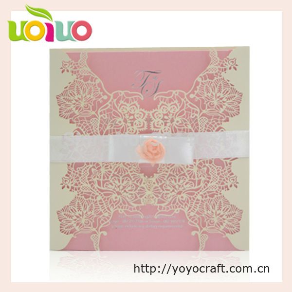 

various colors beautiful lace invitation card laser cut floral fancy wedding invitation card custom unique greeting cards