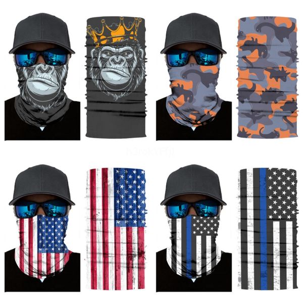 

leopard hanging ear mask triangle skull scarf cheetah digital print face mask outdoor mountaineering anti dust breathable magic #769#300, Blue;black