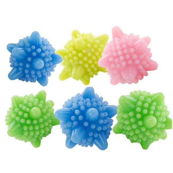 

6 pieces magic laundry ball reusable household cleaning machine washing clothes softener pvc starfish shape solid cleaning ball
