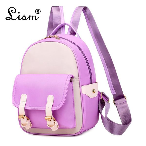 

mini backpack 2020 new nylon cloth ladies stitching multifunctional bag ladies travel bag purple main