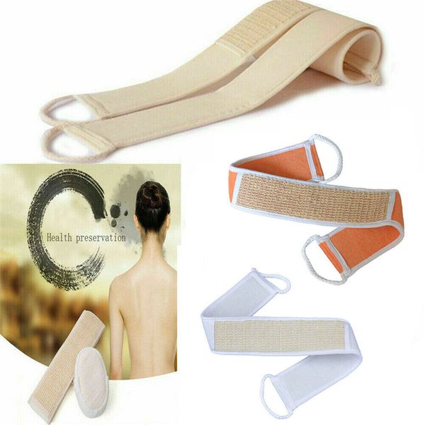 

flax cotton soft exfoliating back strap brush shower massagespa scrubber body