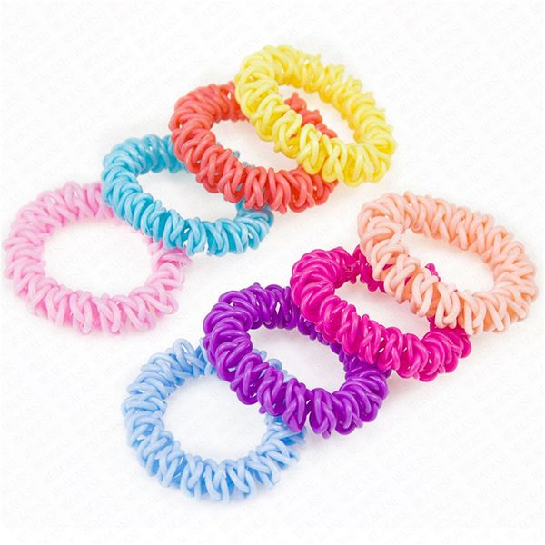 

three cross telephone wire hair ring cord for women clear elastic spring hair bands rubber ropes girls hair accessories d62801, Slivery;white