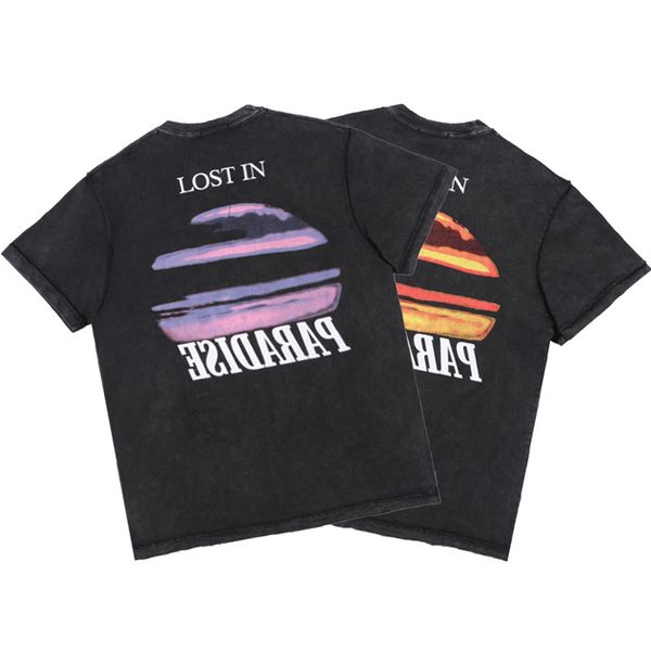 

designer street tide askyurself european and american short-sleeved t-shirt inside out vintage high street washing anti-wear short-sleeved, White;black