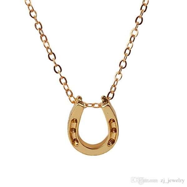 

dogeared friends necklace gift for girls lucky horseshoe pendant necklaces clavicle chains statement necklace women jewelry, Silver