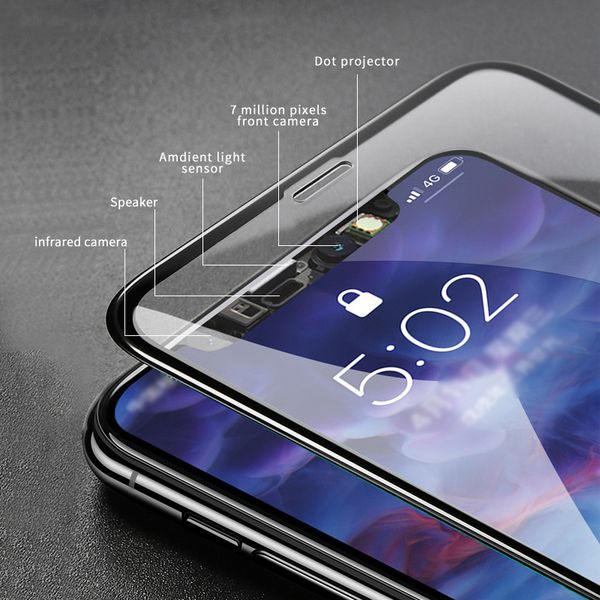 

for iphone x tempered glass screen protector 6d touch edge 9h hardness anti-scratch shield full screen glass for iphone x 8 7 6 plus