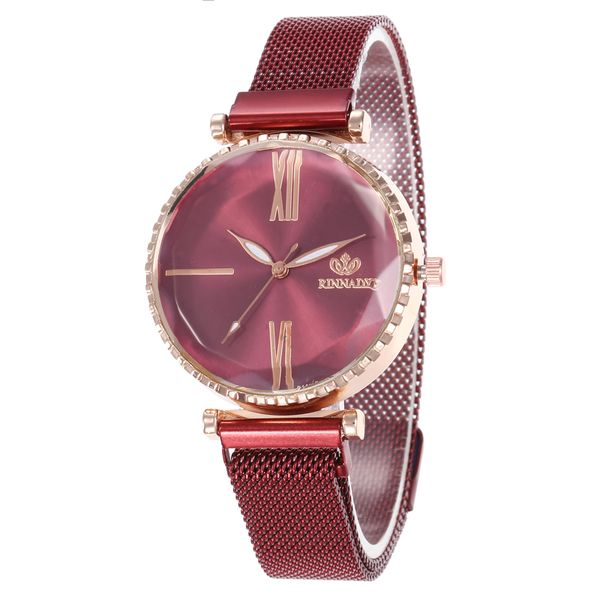 

2019 new fashion women watch roman scale diamond dial mesh magnet starp ladies watch geometric quartz wristwatches reloj mujer, Slivery;brown