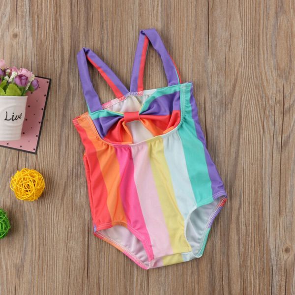 

newborn infant baby girl rainbow bikini swimwear swimsuit summer bathing suit, White