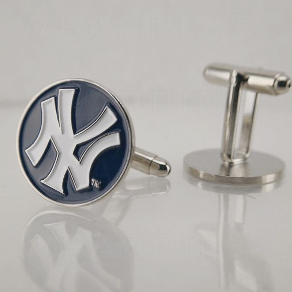 

new york y a n k e e s sign copper cufflinks father's gift tuxedo stylish high-quality silver plated french enamel shirt cuff links dro