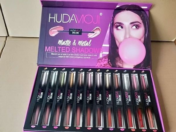 

New moji beauty eye make up et lip glo 12pc et 24color dhl hipping
