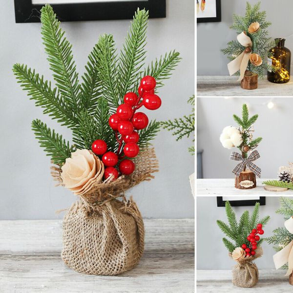 

25cm mini christmas ornaments party xmas tree diy table desk holiday decoration tableartificial christmas tree mini trees