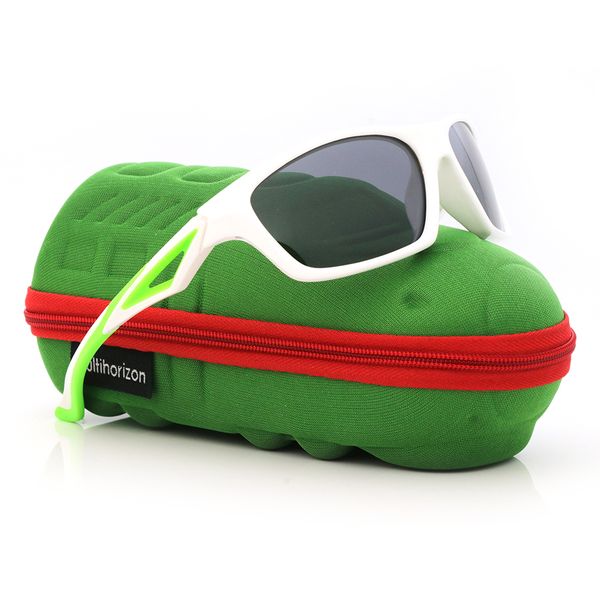 

kids sports style polarized sunglasses rubber superlight frame for boys and girls, White;black