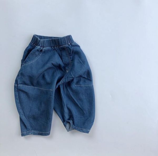 

2020 new girls boys denim pants summer fashion kids pants 1-6t qh311, Blue
