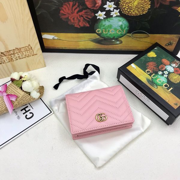 

Классический лучший короткий розовый кошелек с коробкой женщины Марка натуральн