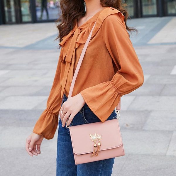 

элегантный pearl tassels плеча сумки женщин девушки корейское trend square посыльного кожи сумки большой емкости плеча сумка