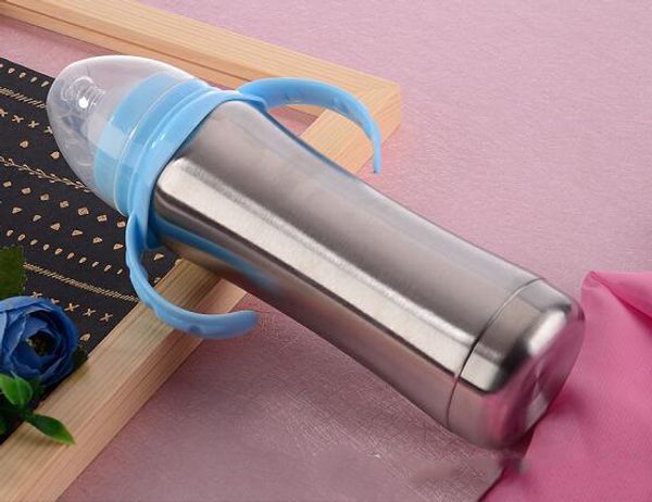 8 oz biberon silikon meme vakum yalıtımı kidstumblers süt şişesi stainnless çelik besleme hemşirelik şişesi
