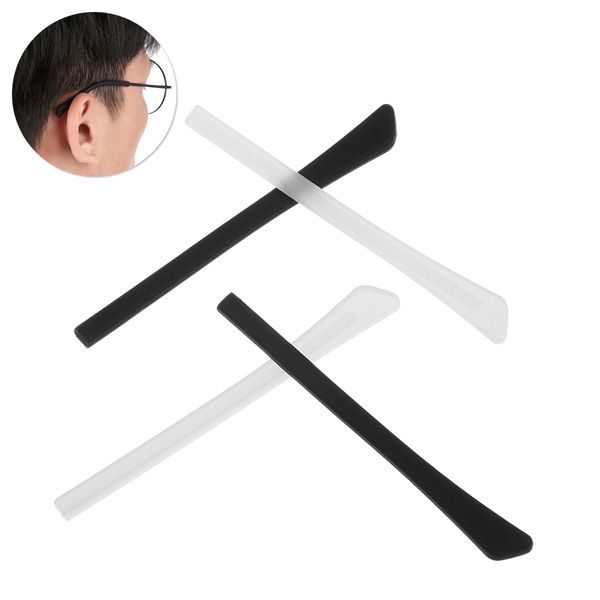

4 pair silicone anti slip eyewear slip sets sports outdoor sunglasses ear hook soft spectacle leg sets glasses accessories, Silver