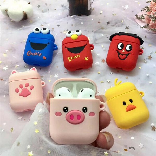 

silicone cute cartoon earphone case protective cover skin for apple airpods
