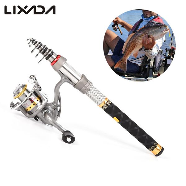 

lixada fishing rod combo and reel full kit spinning fishing reel gear organizer pole set carp tackle pesca