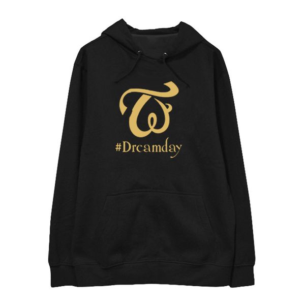 

2020 kpop twice dreamday hoodie hip hop casual loose hooded clothes pullover printed long sleeve sweatshirts, Black