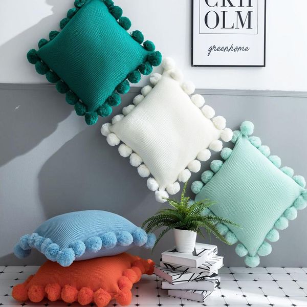 

45x45cm square solid color cushion cover throw pillow case home sofa decoration