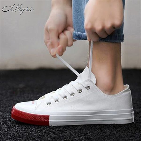 

mhysa 2019 new spring and autumn classic canvas shoes vulcanized comfortable men's shoes non-slip wear-resistant low m151, Black