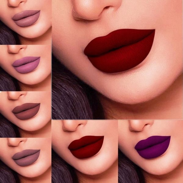 Acheter Rouge à Lèvres Mat Longue Durée Maquillage Rouge Malip Nu Rose Pourpre Velours Imperméable Femmes Sexy Lèvres Rouges à Lèvres Liquides Les De