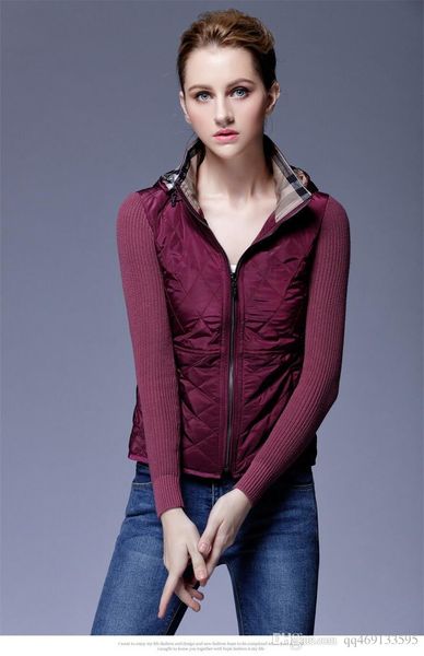 

women jackets plain autumn cotton coat padded casual coat jacket fashion outerwear plaid quilting padded parkas 7436, Black;brown
