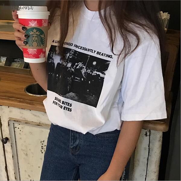 

vintage print t shirt women linen american short p mouw o neck cato women tea loose women t shirts, White
