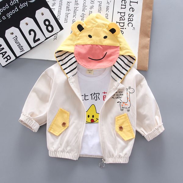 

2020 new autumn kids cartoon girls cute coats animals jackets casual boys outerwear baby outfits children suits 1 4y, Blue;gray