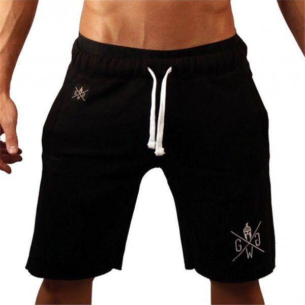 

summer skull running shorts men fitness crossfit gym shorts cotton sport workout jogging training exercise sweatpants, Black;blue