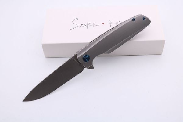 

SMKE Ножи Пользовательские Specter Flipper карманный складной нож M390 лезвия пескоструйной Titanium ручка Тактический выживания Ножи OutdoorKnife