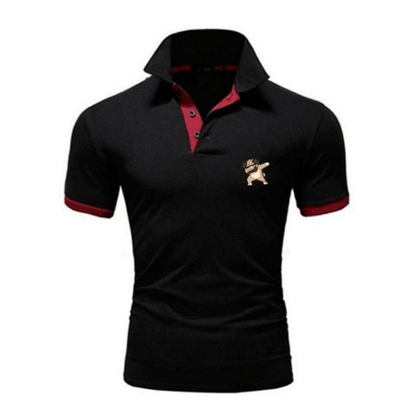 

brand quality shirt men's casual slim short-sleeved shirt men's fashion dog print asian size s-xxxl, White;black