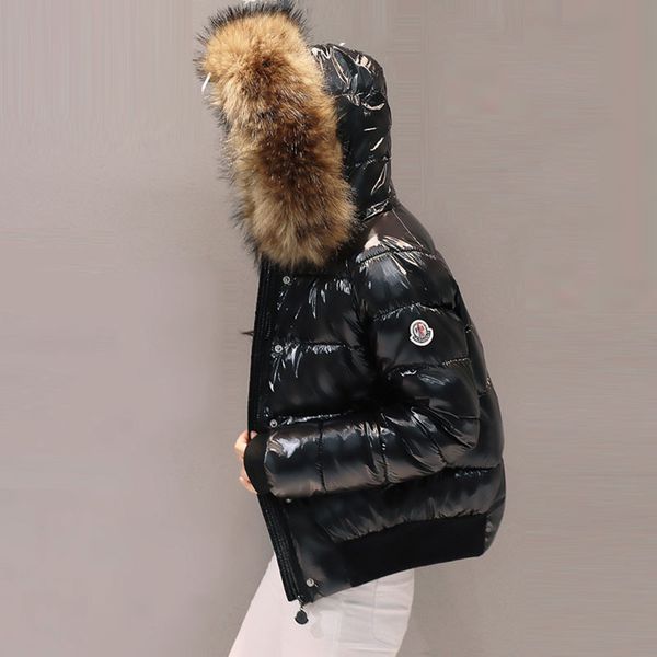 

2018 winter women jacket new bright coat cotton women 039 hort down cotton padded real fur collar coat tudent jacket