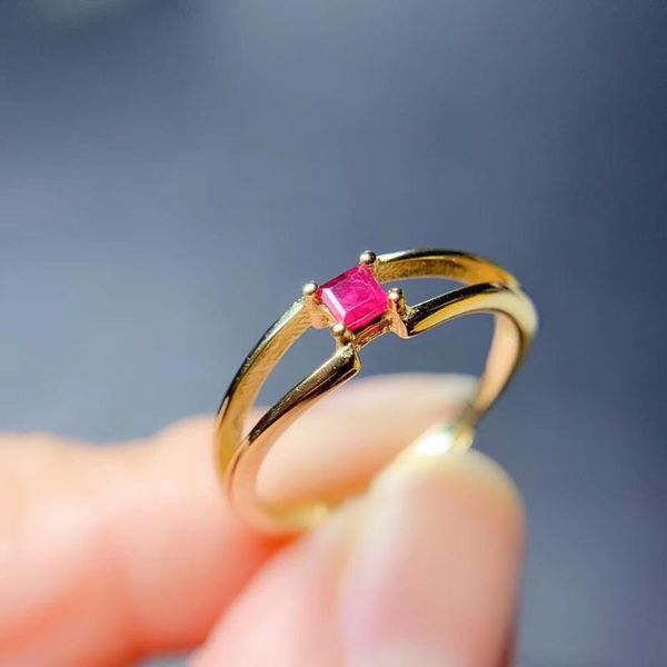 

fashion ruby gemstone wome silver ring fine jewelry certified natural gem red color 925 sterling silver birthday 2020 gift, Golden;silver
