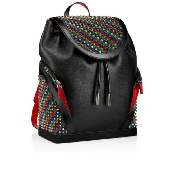 

fashion lovers genuine leather backpack bags famous red bottom chains bag fashion studded rivets women men handbag