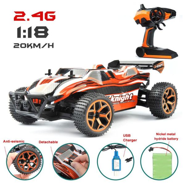 Elektrik/RC Araba 1/18 Ölçekli RC Araba 4ch Off-Road Araçları Model Oyuncak 20km/s Yüksek Hızlı Kir Bisiklet Elektrikli Uzaktan Kumanda Araç Çocuklar için Oyuncaklar Büyük Satış 240314