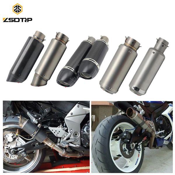 

zsdtrp 51/61mm motorcycle exhaust muffler sc gp escape exhaust mufflers carbon fiber pipe for
