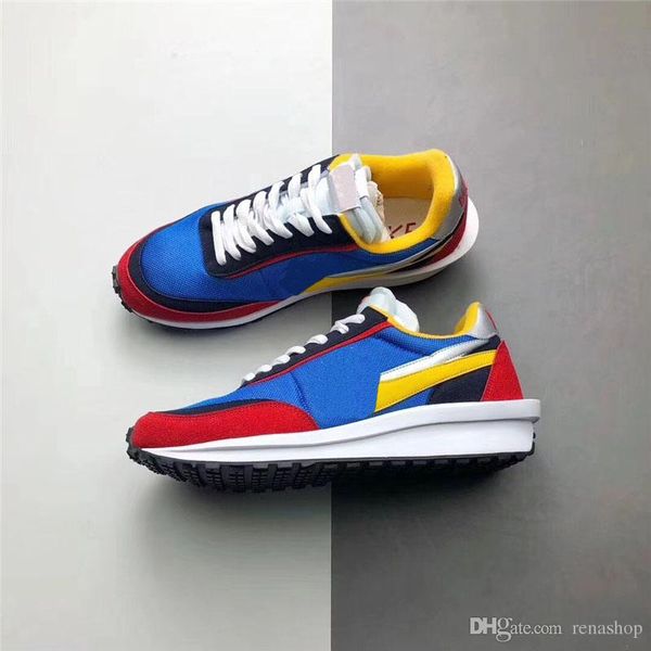 

2019 Authentic Sacai LDV Waffle Varsity Blue Del Sol Varsity Red Black Casual Shoes Men Best Quality BV0073-300 Sneakers Sports With Box