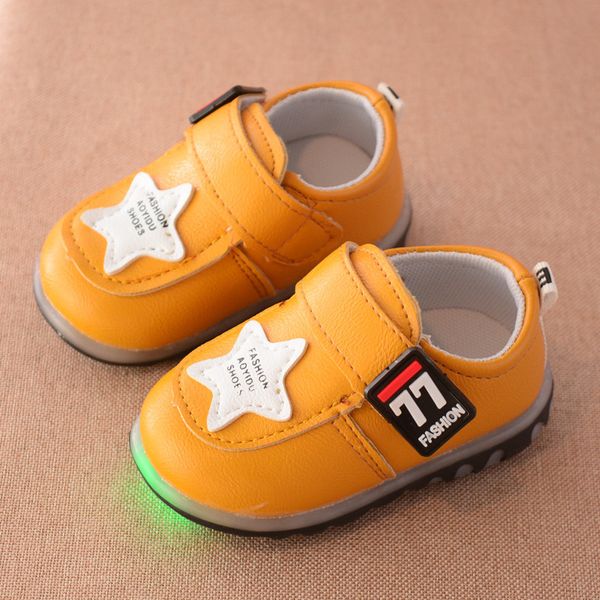 

summer led light baby shoes soft luminous non-slip casual shoes, Black