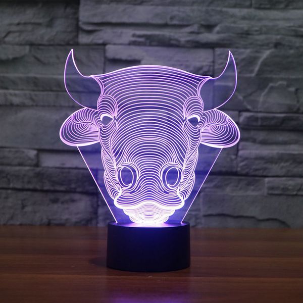 

bull led 7color changing 3d bulbing light chimpanzee lamp creative action figure toy christmas novelty light