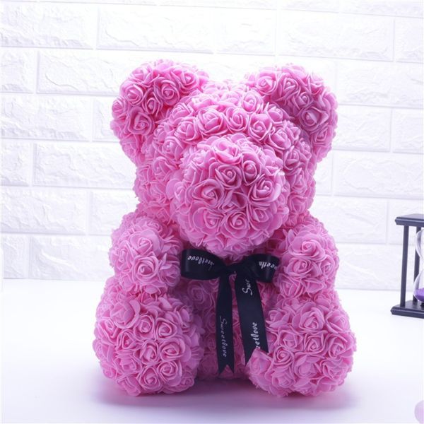 

new valentines day gift 25cm red bear rose teddy bear rose flower artificial decoration christmas gift for women valentines