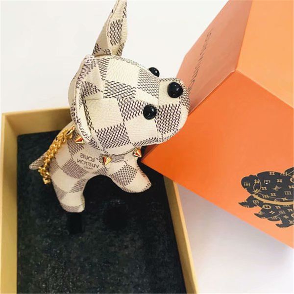 

selling luxury chic dog charm keychain key ring pu cortex chic key holder no box, Slivery;golden