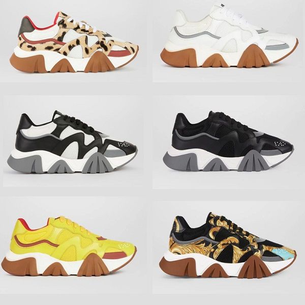 

fashion platform chain reaction sneaker men's squalo shoes fashion 2020 men women trainers low-lace up sneakers shark outsole with box, Black